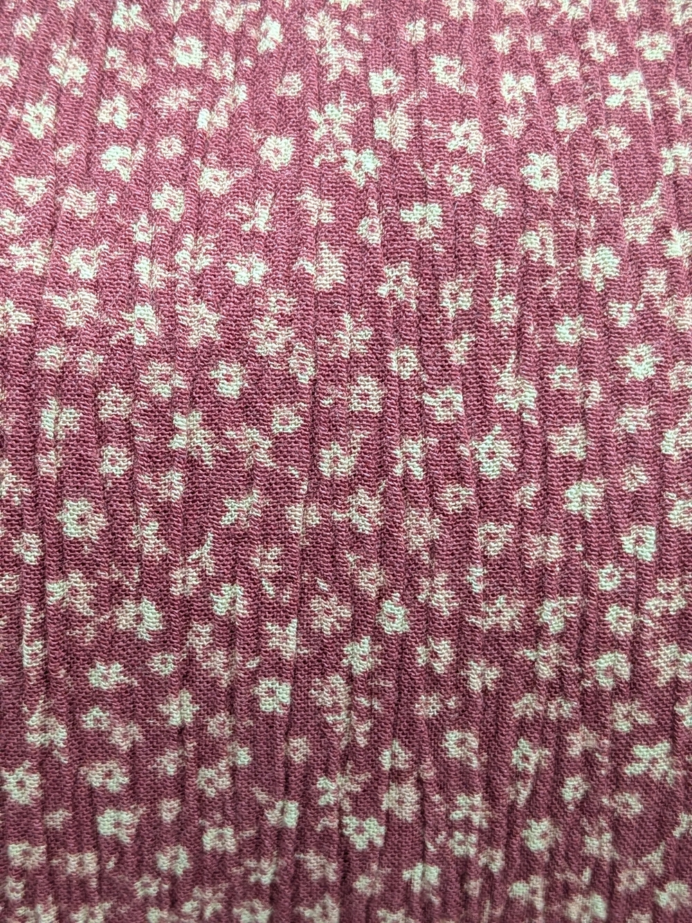 Puff Sleeve Square Neck Midi Dress in Dusty Rose With Cream Floral Pattern - Picture 4 of 6